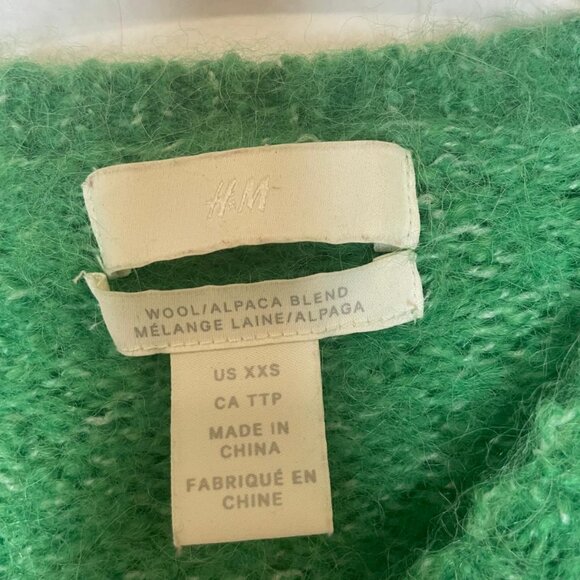 H&M Wool Sweater Green XXS Size - Picture 4 of 5
